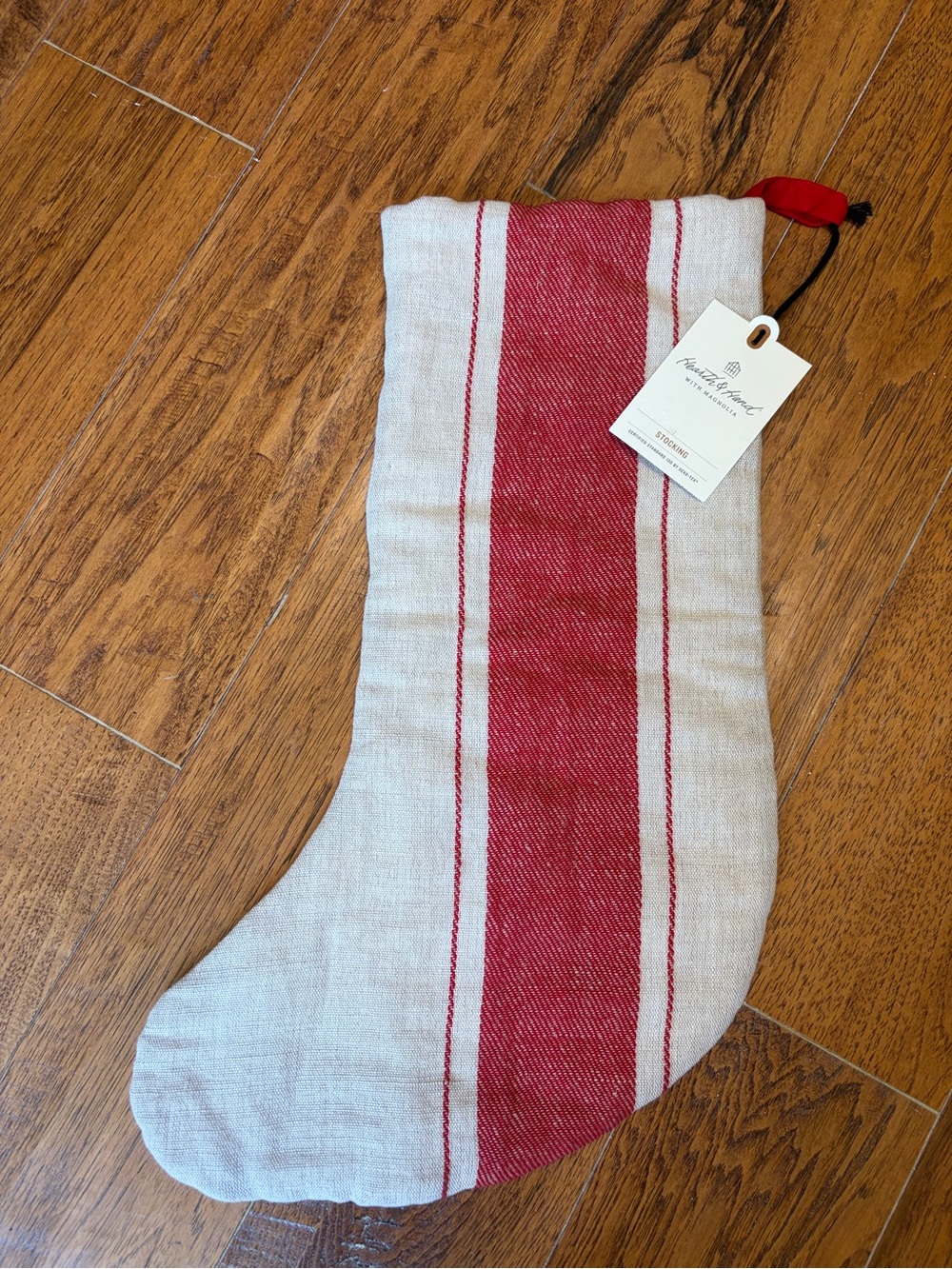Hearth & Hand Farmhouse Red Stripe Holiday Stocking